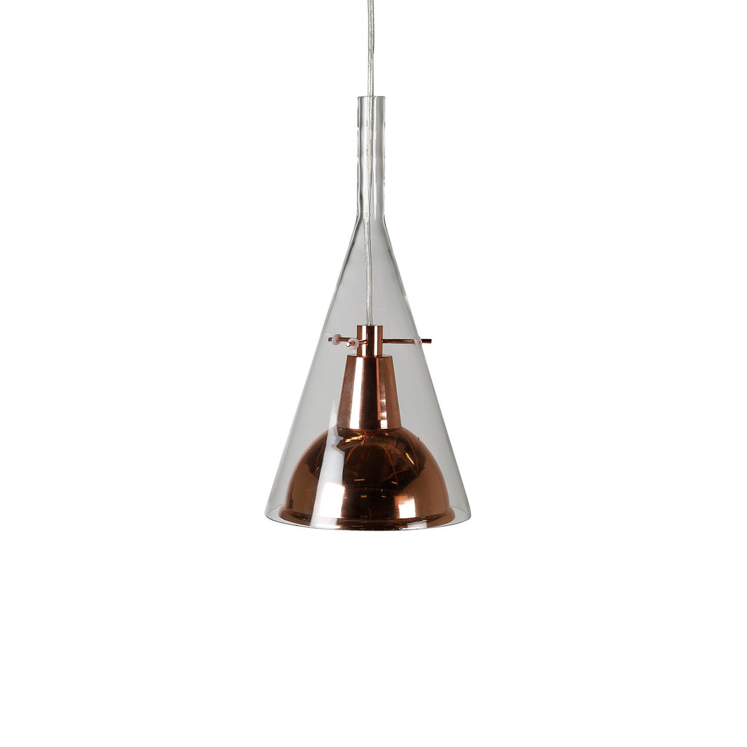 VENTURE DESIGN Sirius pendel klar glas og kobberfarvet metal Ø 25