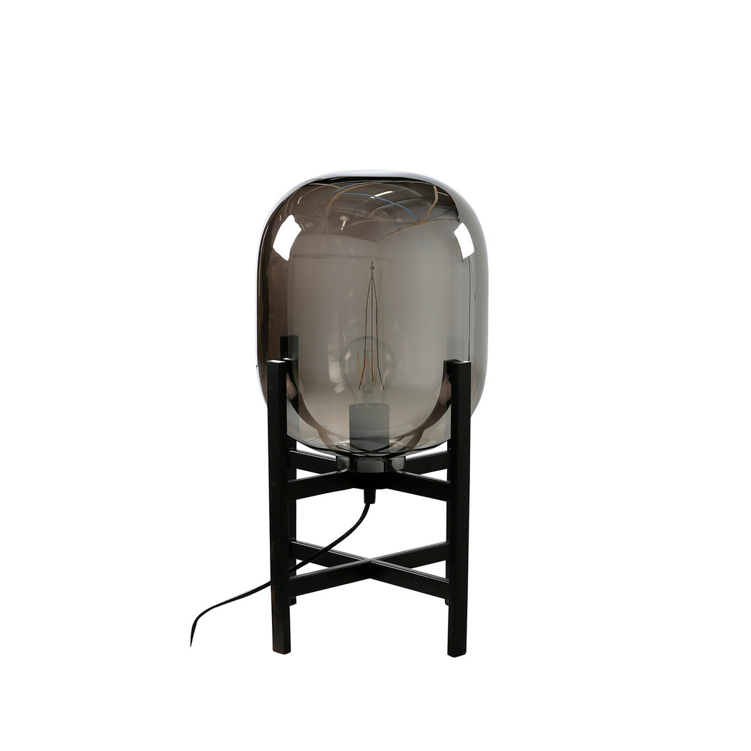 Produktbillede af VENTURE DESIGN Altair bordlampe sort metal og mørkt rav glas Ø 26 i premium kvalitet