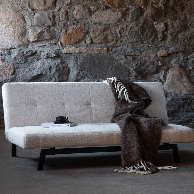 Produktbillede af Snooze Sovesofa i hvid boucle stof på tilbud i høj kvalitet