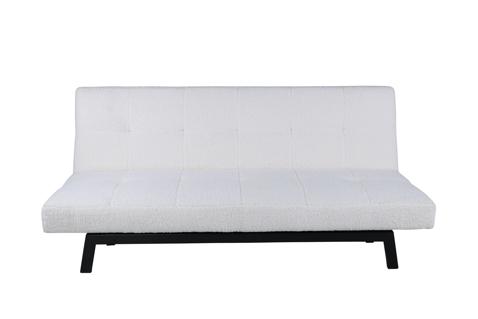 Produktbillede af VENTURE DESIGN Bodil sovesofa hvid bamsestof og sort stål 180x106 i premium kvalitet