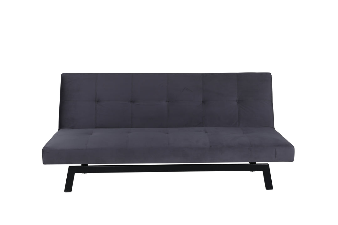 VENTURE DESIGN Bodil sovesofa mørkegrå fløjl og sort stål 180x91,50