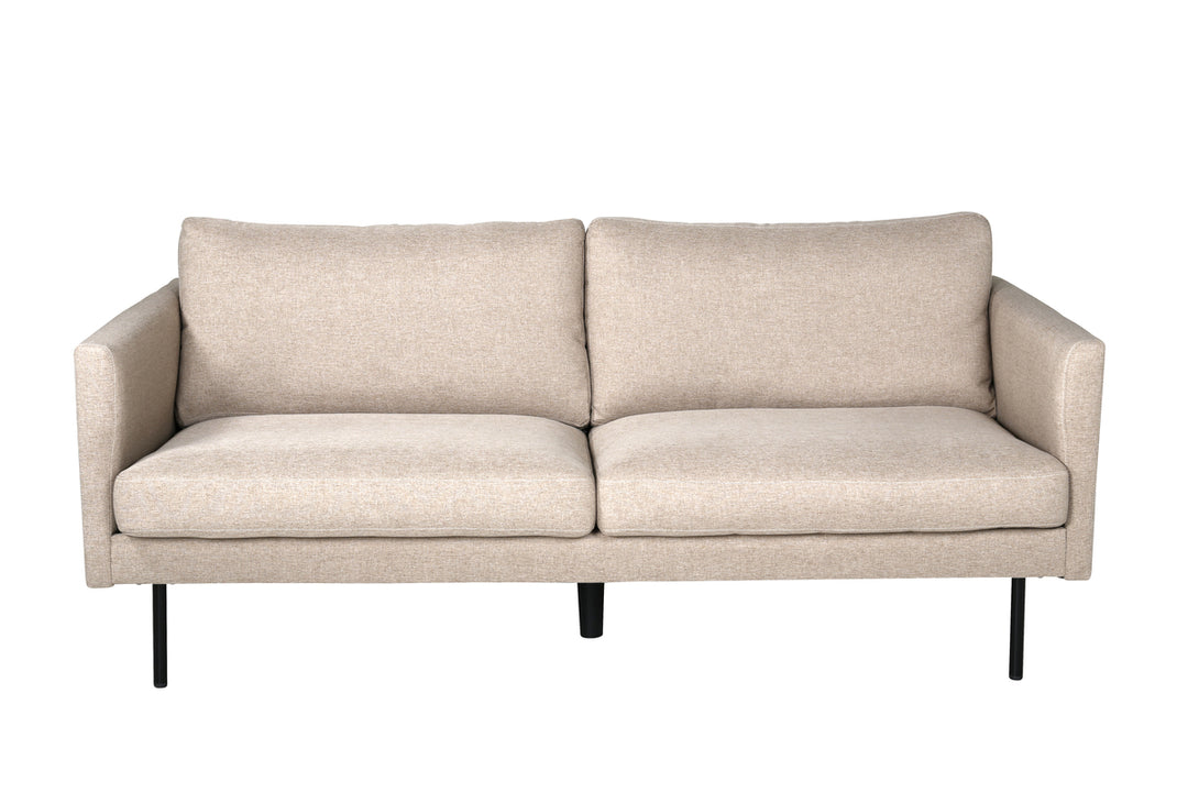 Produktbillede af VENTURE DESIGN Zoom 2 pers. sofa brun polyester og sort stål i premium kvalitet