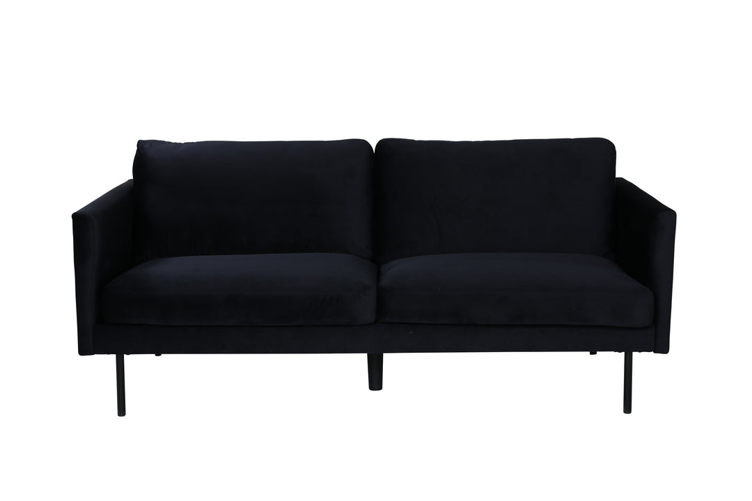 Produktbillede af VENTURE DESIGN Zoom 2 pers. sofa sort fløjl og sort stål i premium kvalitet