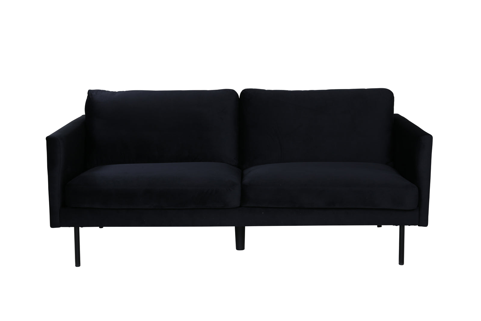 Produktbillede af VENTURE DESIGN Zoom 2 pers. sofa sort fløjl og sort stål i premium kvalitet