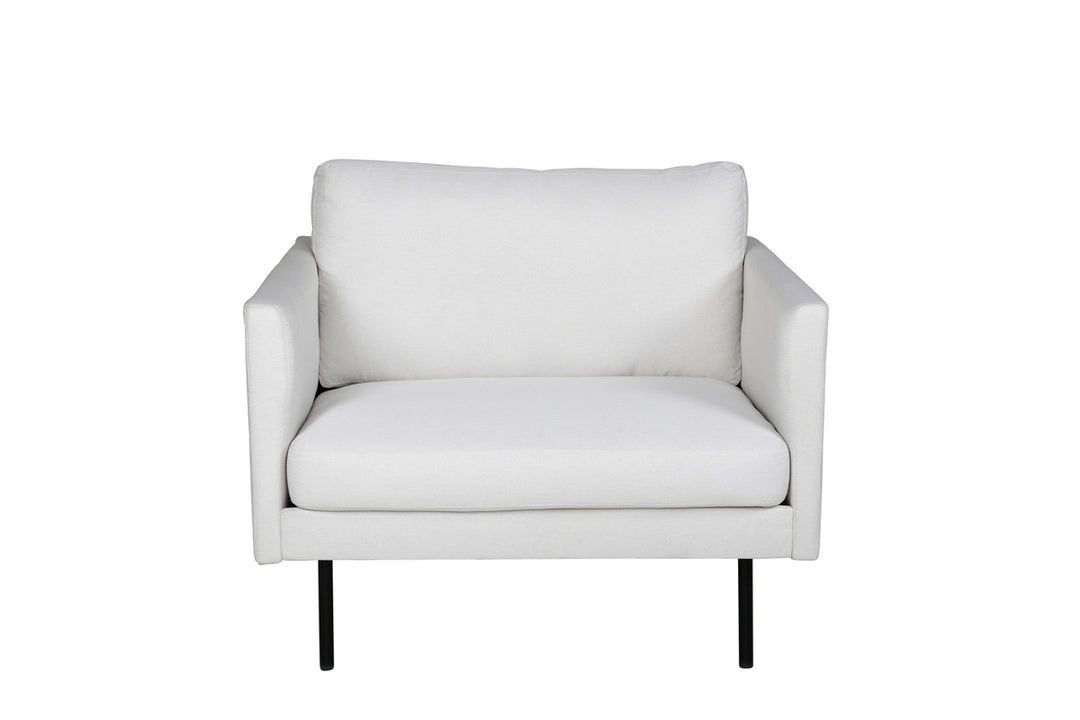 Produktbillede af VENTURE DESIGN Zoom lænestol beige polyester og sort stål i premium kvalitet