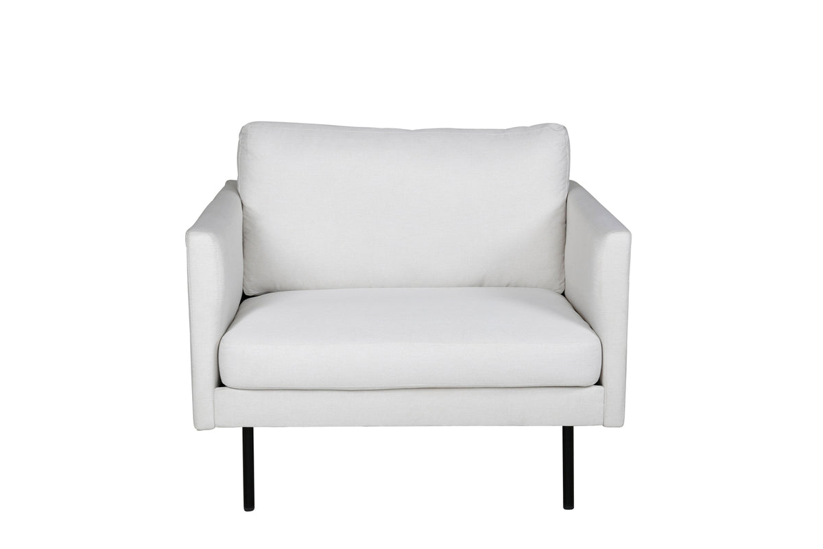 Produktbillede af VENTURE DESIGN Zoom lænestol beige polyester og sort stål i premium kvalitet