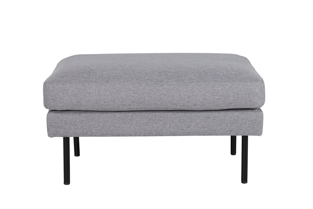 VENTURE DESIGN Zoom puf rektangulær grå polyester og sort stål 85x64