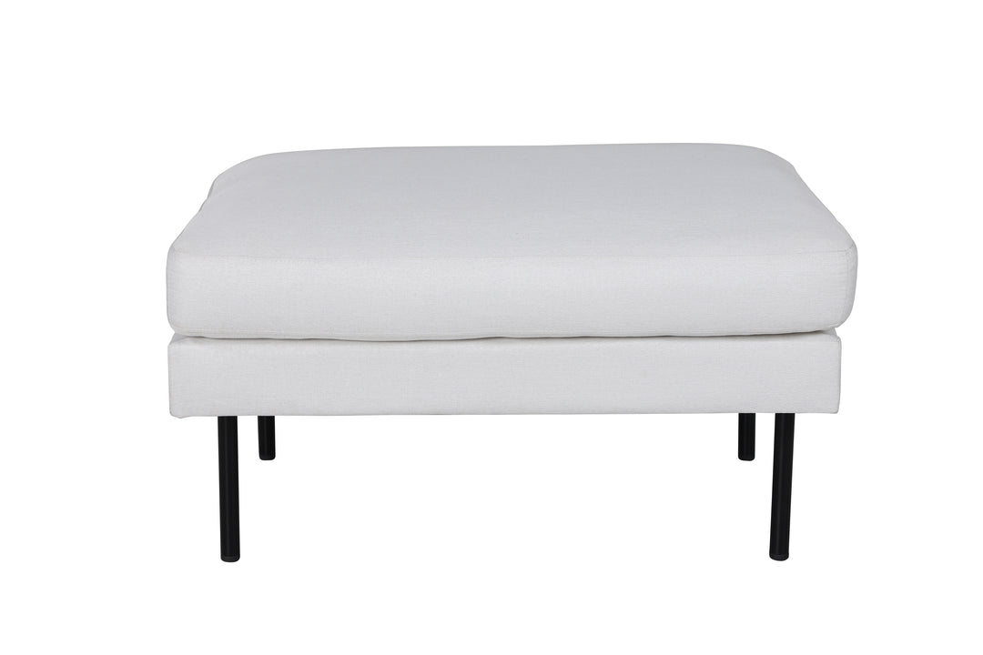 VENTURE DESIGN Zoom puf rektangulær beige polyester og sort stål 85x64