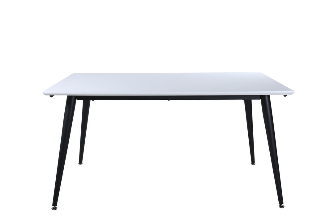 VENTURE DESIGN Jimmy spisebord m. udtræk hvid HPL og sort stål 150x90