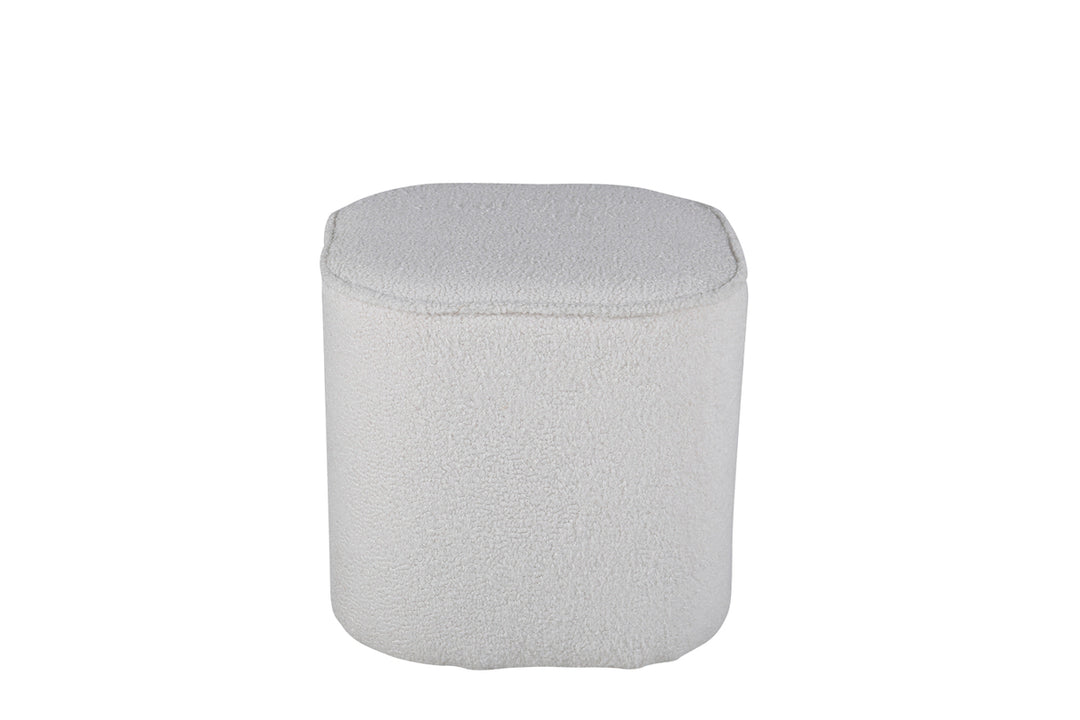 VENTURE DESIGN Piff puf kvadratisk hvid bamsestof polyester 44x44