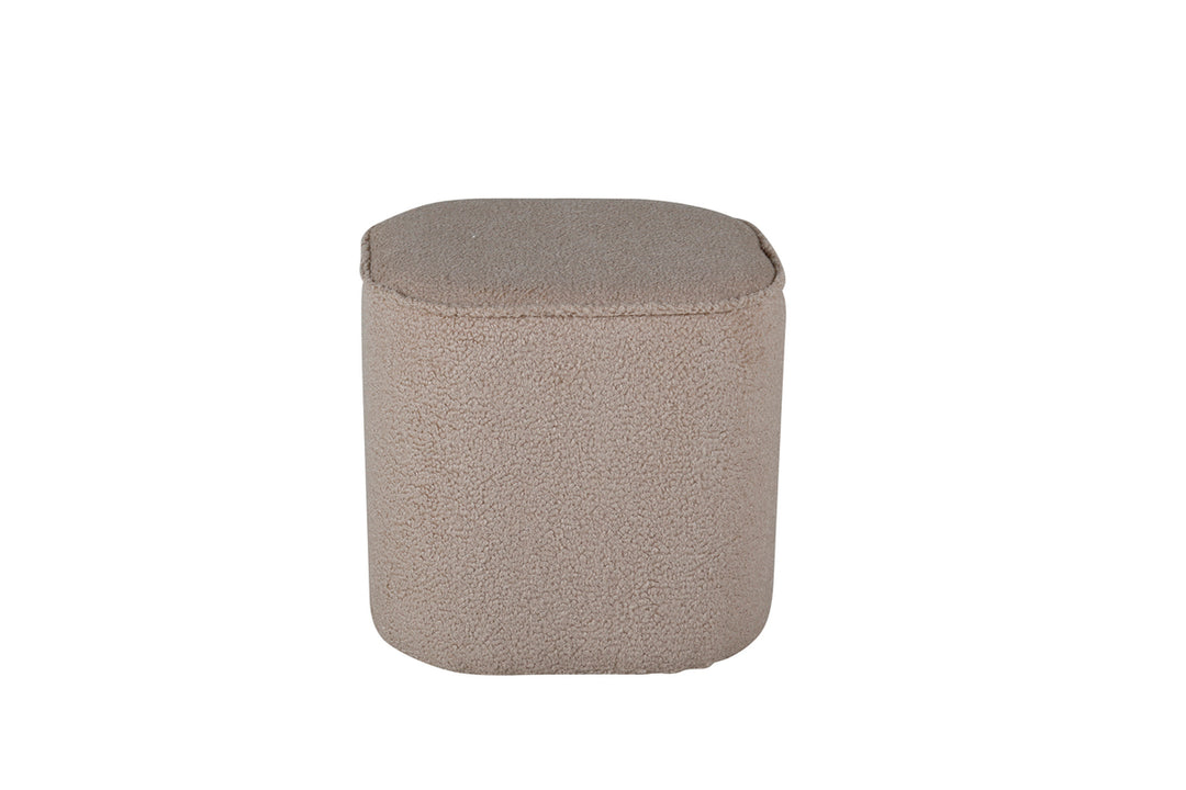 VENTURE DESIGN Piff puf kvadratisk beige bamsestof polyester 44x44