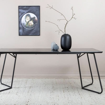 tilbud på Pontius spisebord i sort egefiner, 90x190 cm. Billigt udsalg! Hurtig levering, 1-2 hverdage. Varenummer: 3NDC-5450.