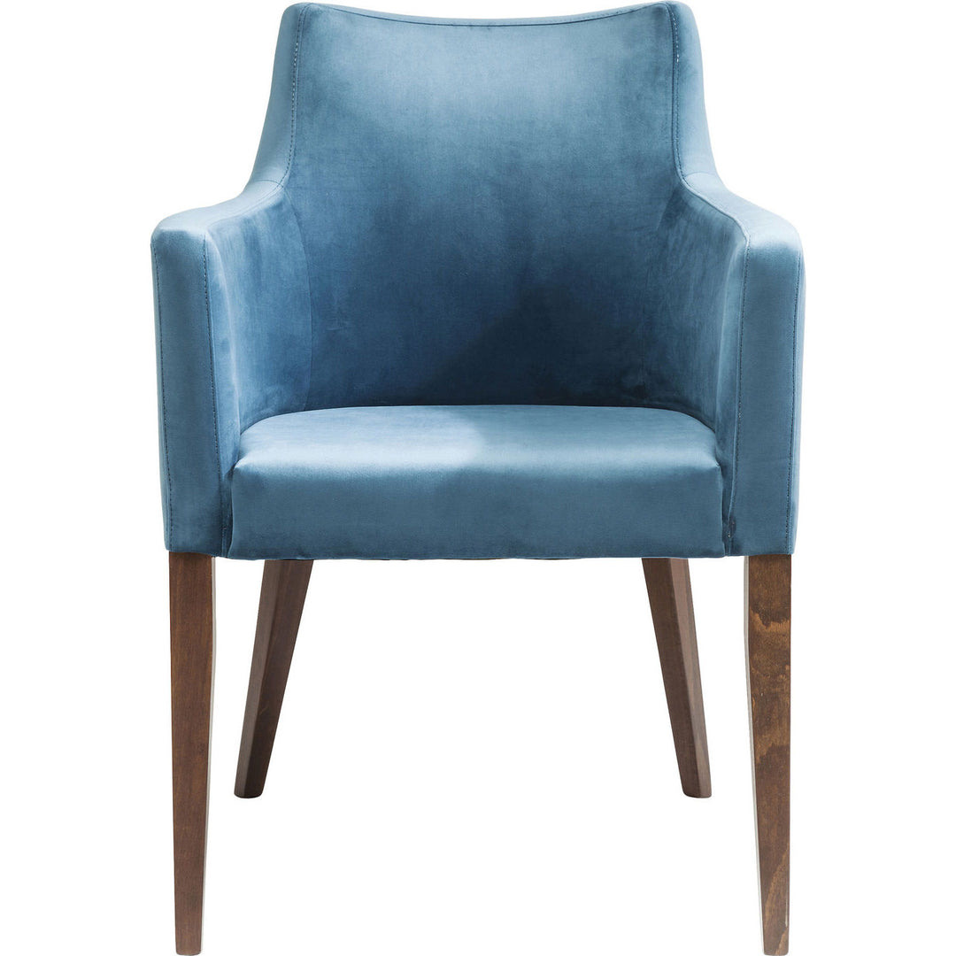 KARE DESIGN Mode Velvet Bluegreen spisebordsstol petrol polyester/natur bøg m. armlæn