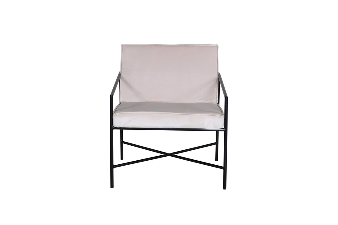 VENTURE DESIGN Rakel lænestol beige fløjl og sort stål