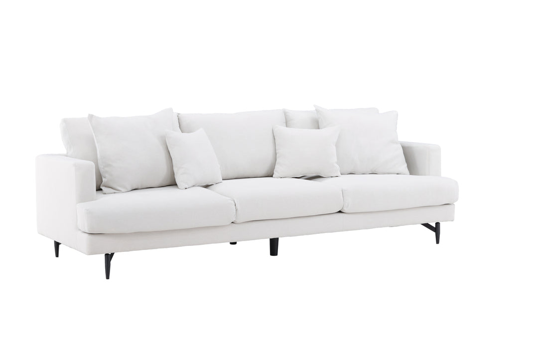 VENTURE DESIGN Sofia 3 pers. sofa beige polyester og sort stål