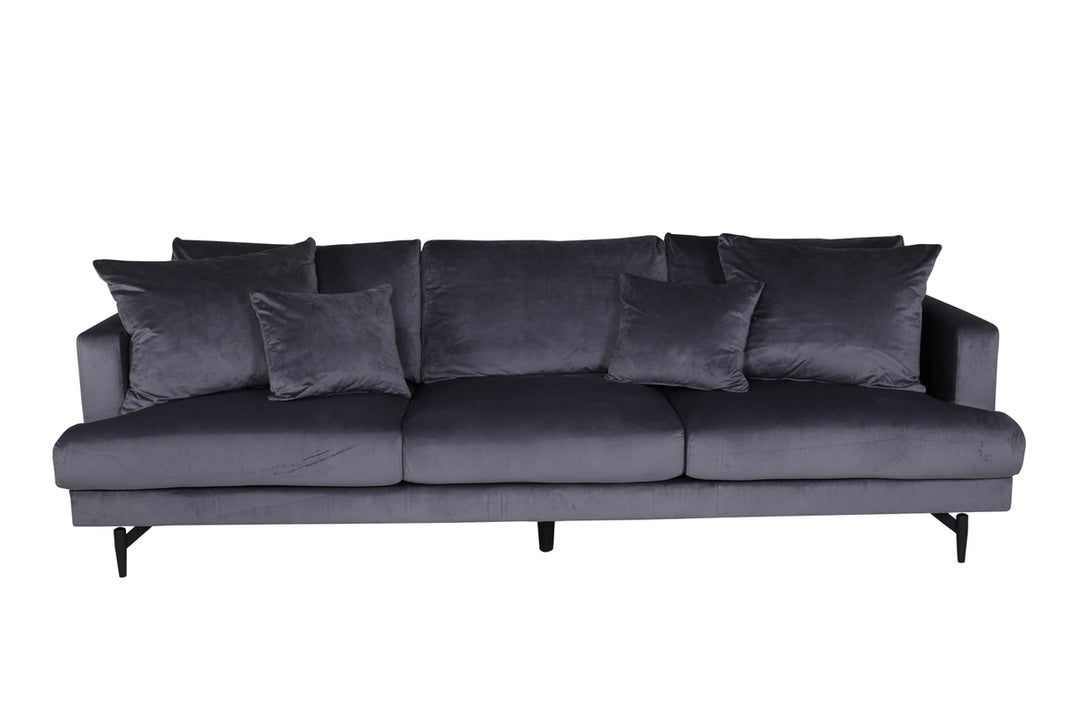 VENTURE DESIGN Sofia 3 pers. sofa mørkegrå fløjl og sort stål