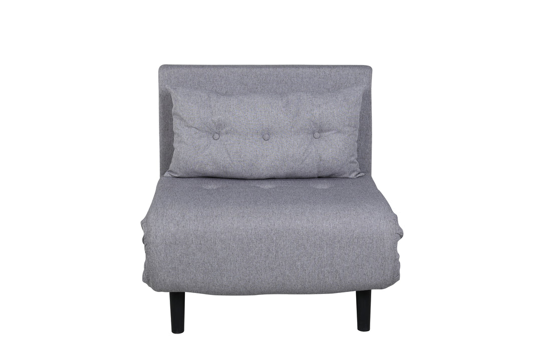 VENTURE DESIGN Vicky sovesofa enkelt grå polyester og sort stål 190x73