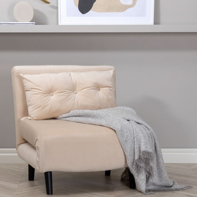 billigt tilbud på Blund sovesofa/lænestol i beige fløjl! Stort udvalg, hurtig levering (1-2 dage) & billig fragt. Spar op til 65% på udsalg.