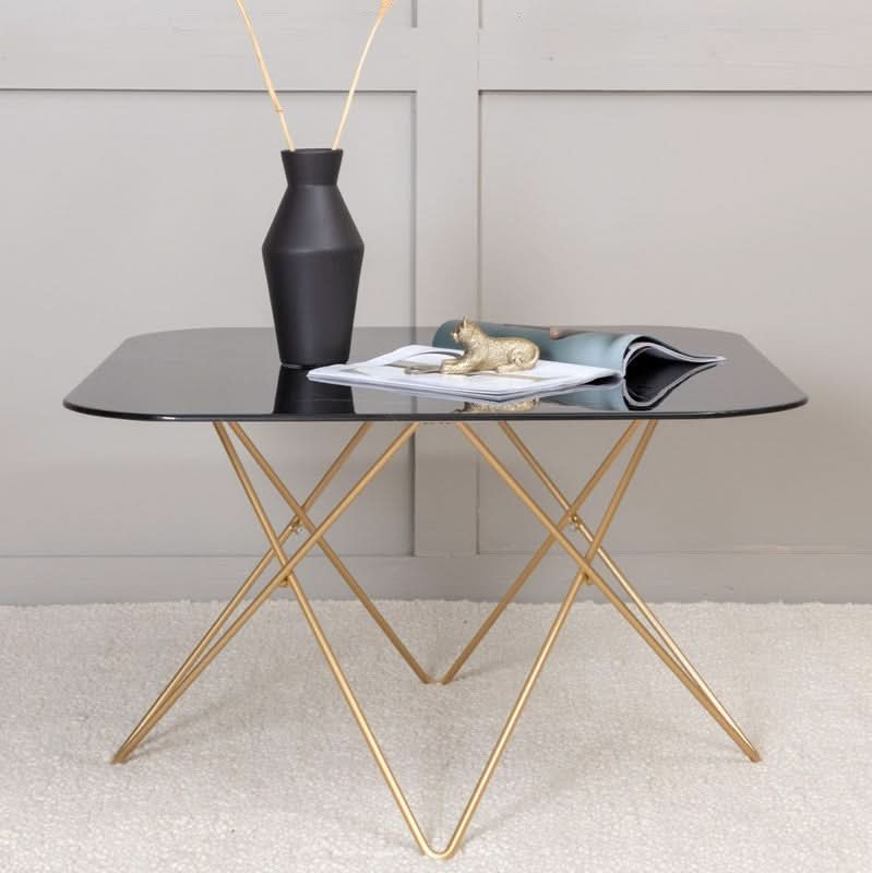 Tubas sofabord i sort marmor glas og messing metal til billigt tilbud! 80 x 80 cm. Spar op til 65% på udsalg. Hurtig levering: 1-2 hverdage.