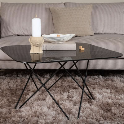 tilbud på Tubas sofabord i sort marmor glas og sort metal, 80 x 80 cm. Billigt udsalg! Hurtig levering: 1-2 hverdage. Varenummer: 3NDC-5479.