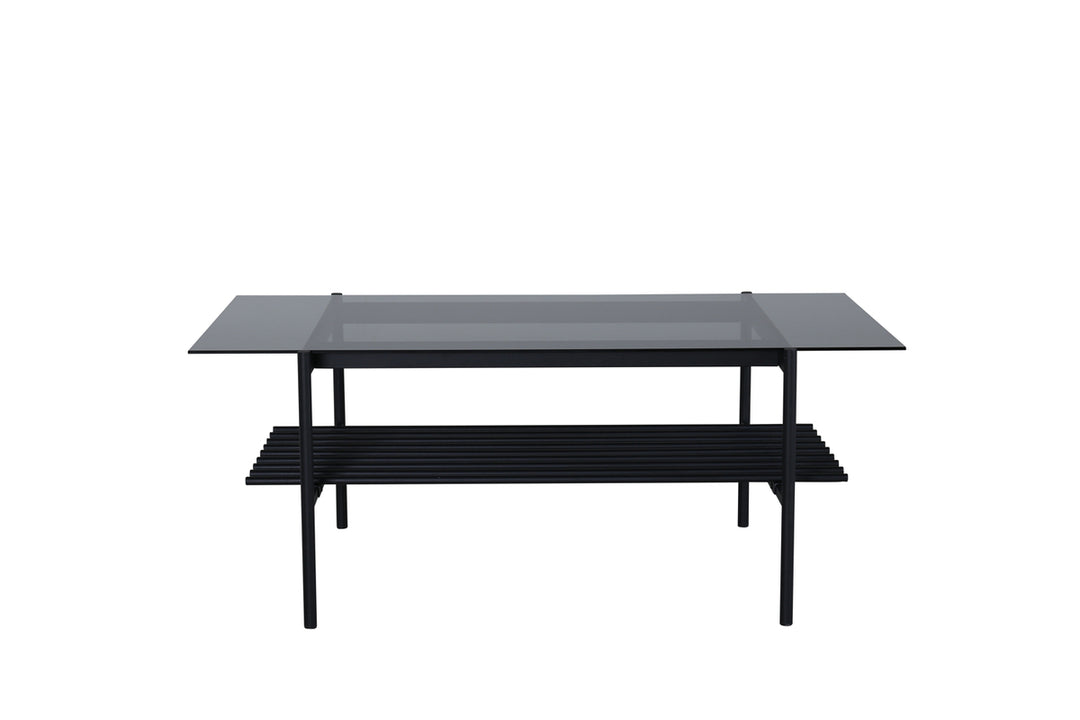 VENTURE DESIGN Von Staf sofabord m. hylde sort glas og sort stål 120x60