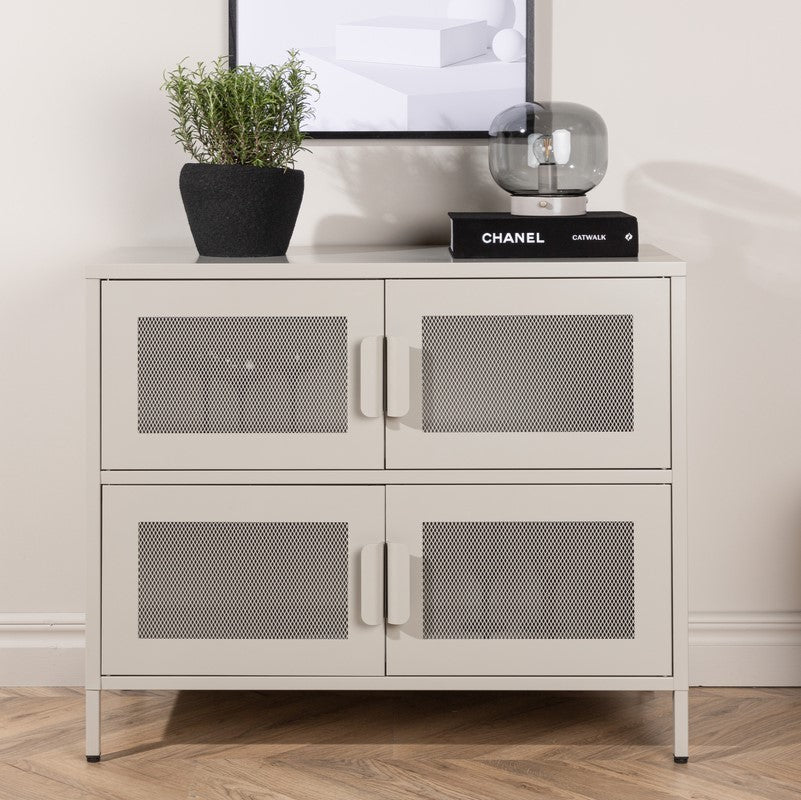 Produktbillede af On-side Skab i beige industrielt design 75 x 90 cm. på tilbud i høj kvalitet