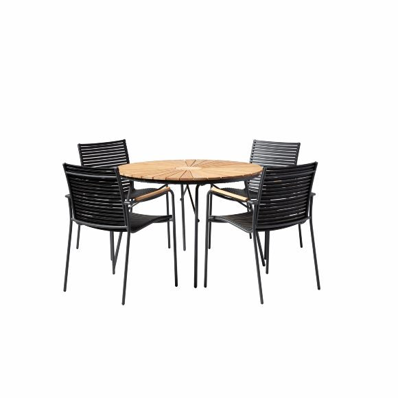 Produktbillede af CINAS ORIGINAL ELLEN BORD/STOLE TEAK/MAT ANTRACIT 110 i premium kvalitet