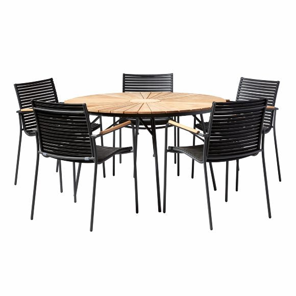 Produktbillede af CINAS ORIGINAL ELLEN BORD/STOLE TEAK/MAT ANTRACIT 130 i premium kvalitet
