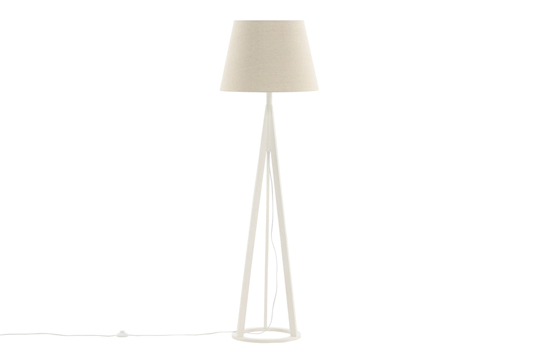 VENTURE DESIGN Kona gulvlampe linned og hvid gummitræ