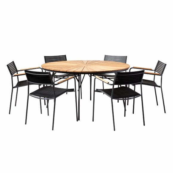 Produktbillede af CINAS ORIGINAL ELLEN BORD/STOLE TEAK/MAT ANTRACIT 150 i premium kvalitet