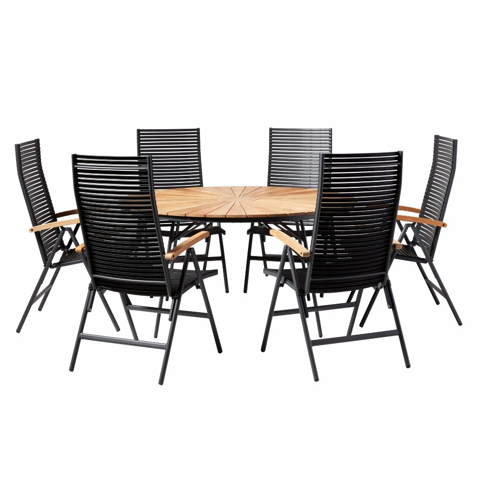 Produktbillede af CINAS ORIGINAL ELLEN BORD/POSITIONSSTOLE TEAK/MAT ANTRACIT 150 i premium kvalitet