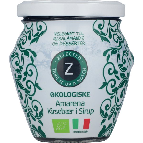 Produktbillede af Øko Amarena Kirsebær 240g Zelected på tilbud i premium kvalitet