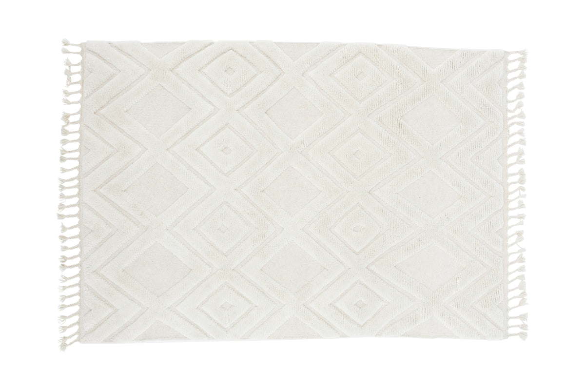Produktbillede af Texmas Tæppe 200 x 300 cm. to valgfrie farver uld Hvid på tilbud i høj kvalitet