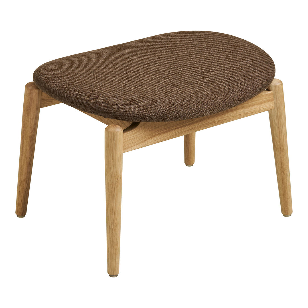 HOUSE NORDIC  Olvera fodskammel rektangulær brun polyester og natur egetræ 53,5x48