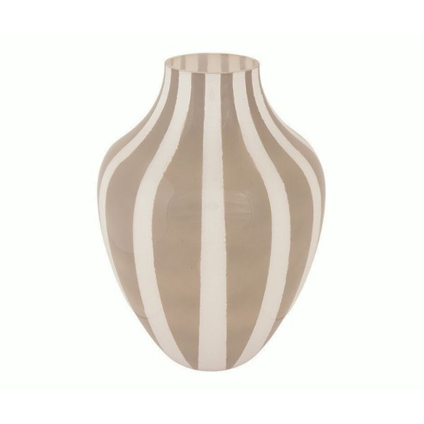 Produktbillede af Vase Stribet Home H: 25 Cm Ø: 18 på tilbud – premium kvalitet og detaljer