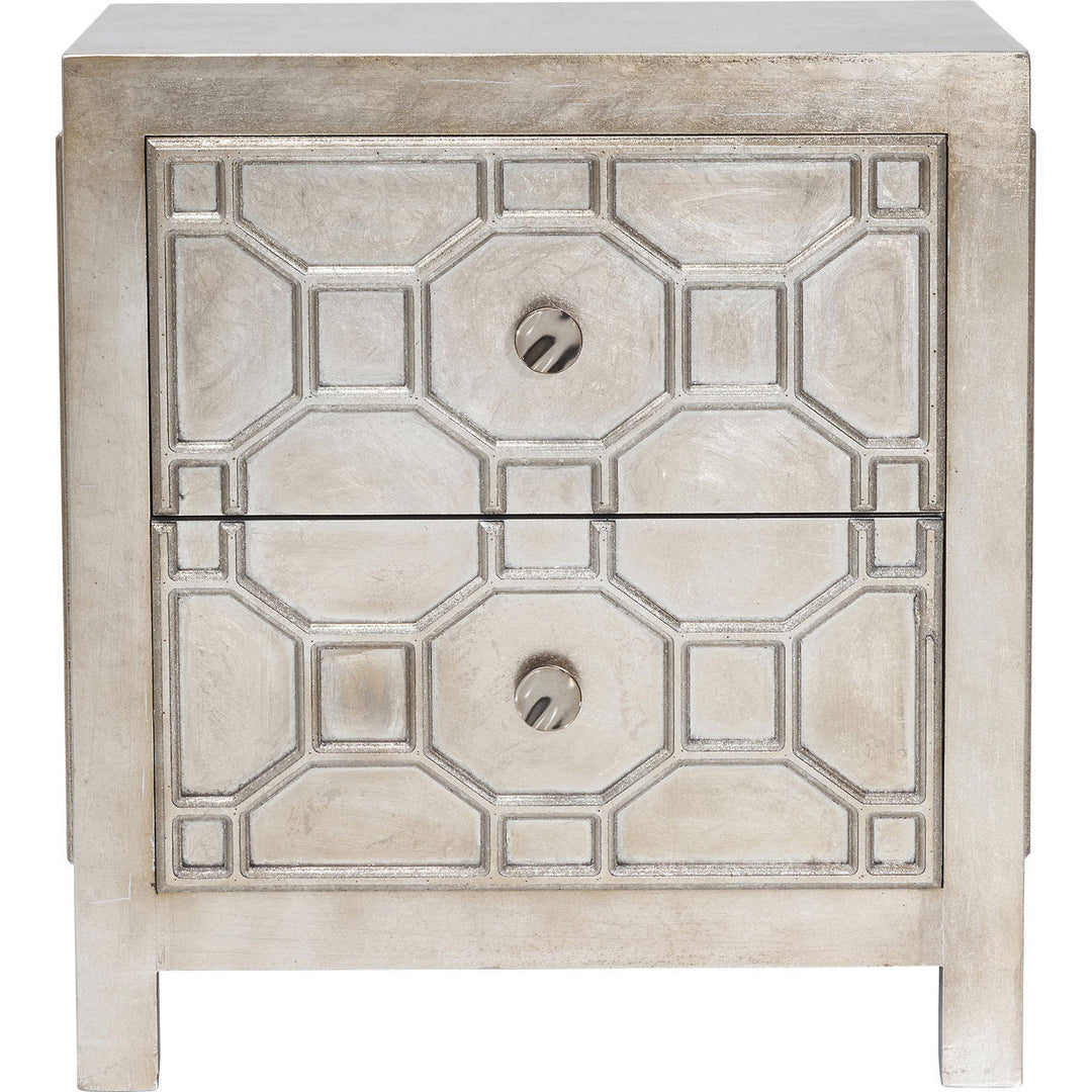 KARE DESIGN Alhambra natbord sølv m. 2 skuffer