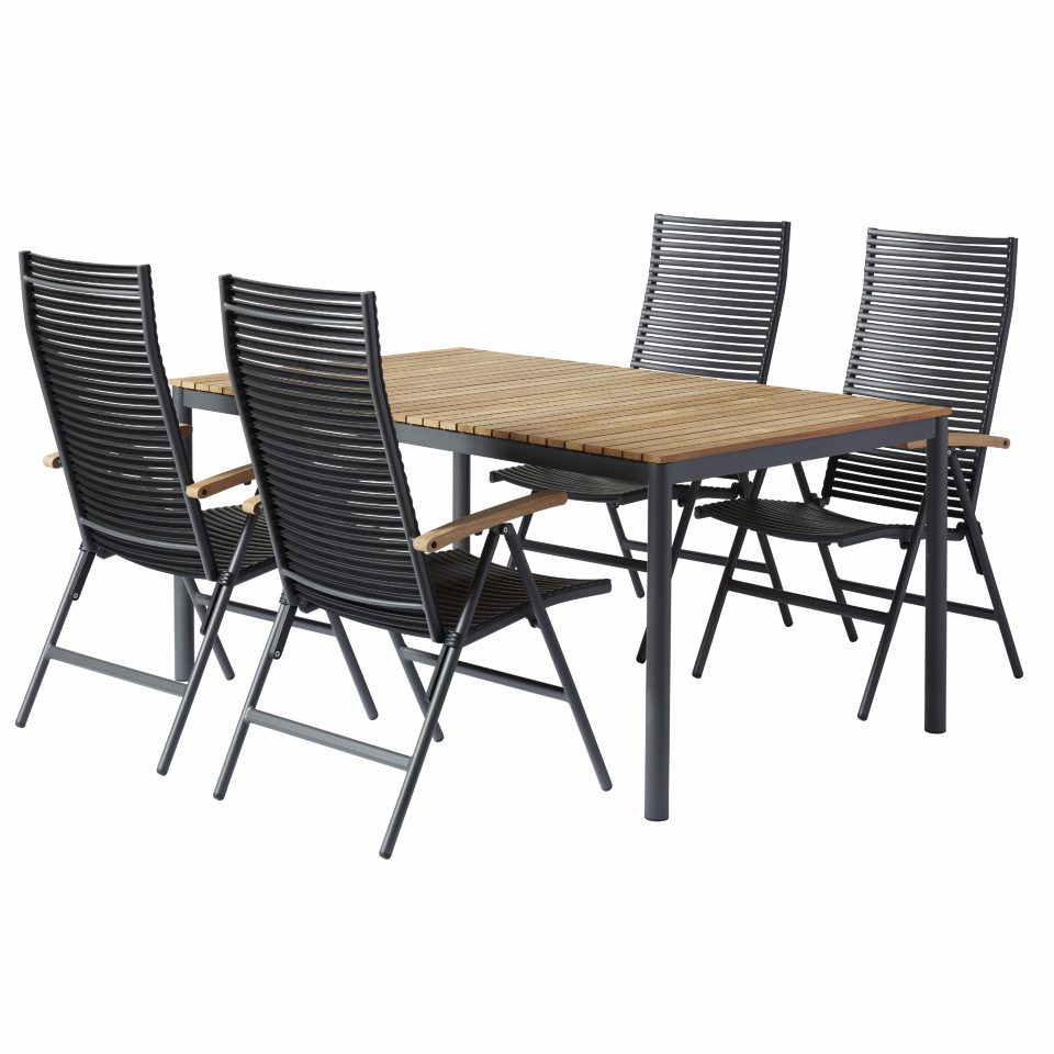 Produktbillede af CINAS ORIGINAL MOOD BORD/POSITIONSSTOLE ALU/TEAK ANTRACIT 167,5 i premium kvalitet