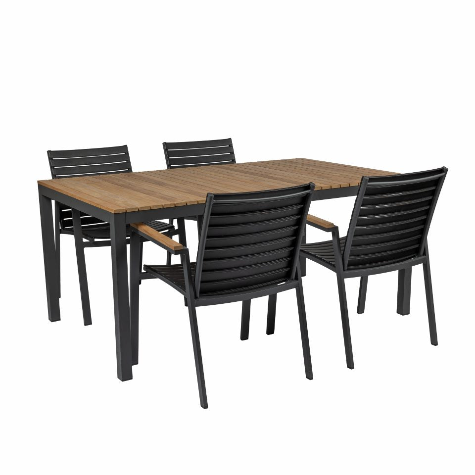 Produktbillede af CINAS ORIGINAL MOOD EXTREME BORD/STOLE ALU/TEAK ANTRACIT 167,5 i premium kvalitet