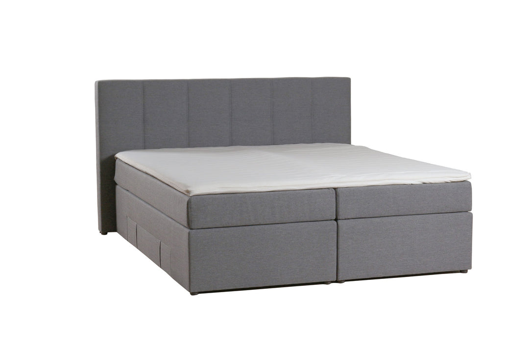 Olympic luksus håndlavet kontinentalseng med opbevaring 7 zoner 160x200 Medium under 80 kg Medium Lysegrå