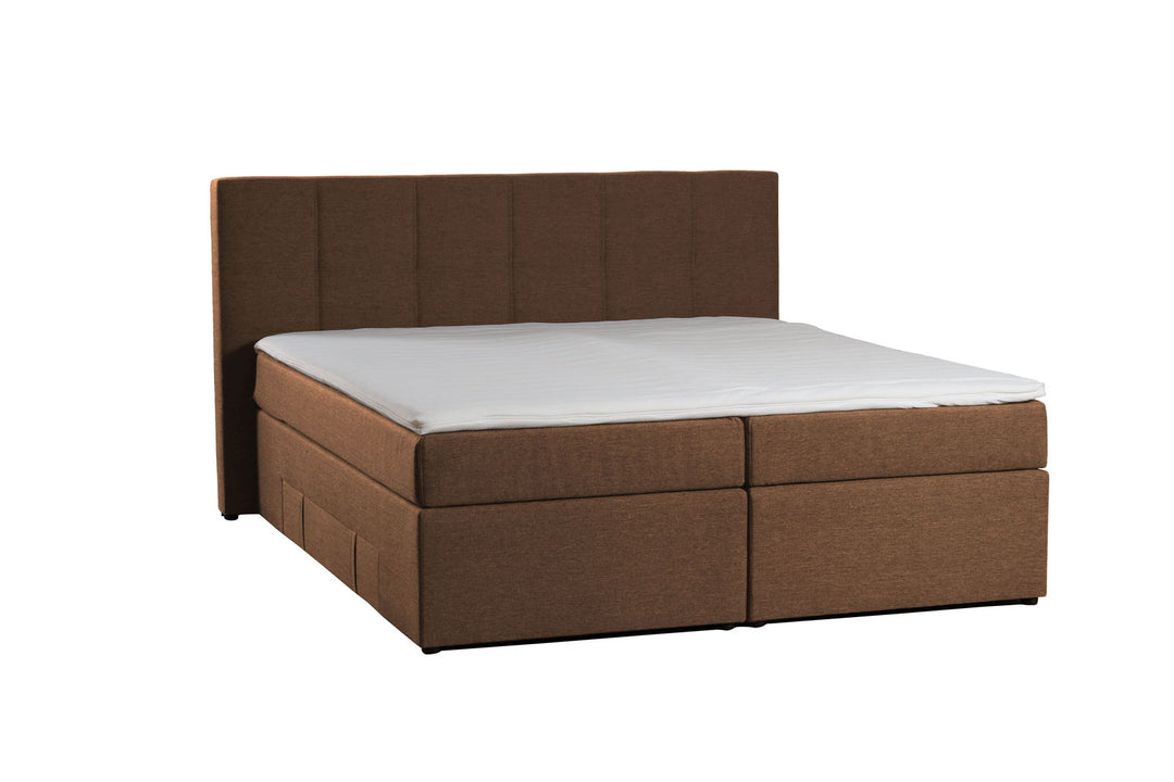 Olympic luksus håndlavet kontinentalseng med opbevaring 7 zoner 180x200 Fast 80-100 kg Medium Beige