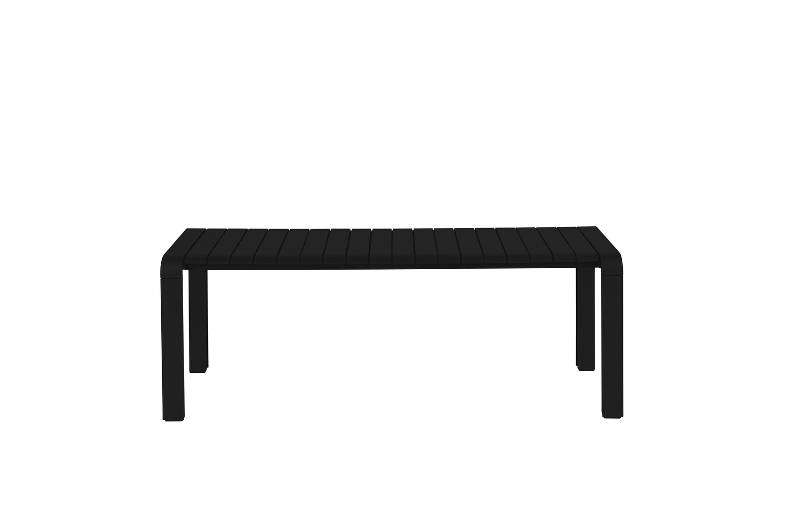Produktbillede af ZUIVER Vondel havebænk rektangulær sort aluminium 129,5x45 i premium kvalitet