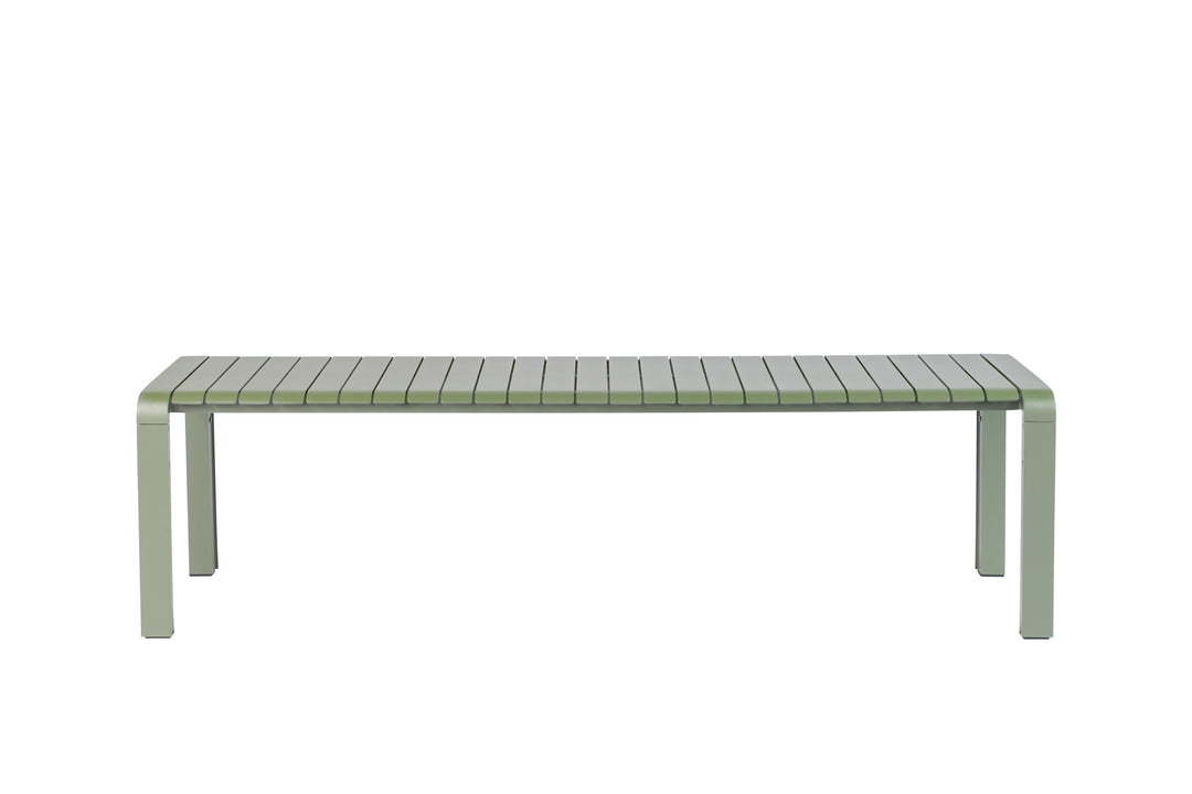 ZUIVER Vondel havebænk rektangulær grøn aluminium 175x45