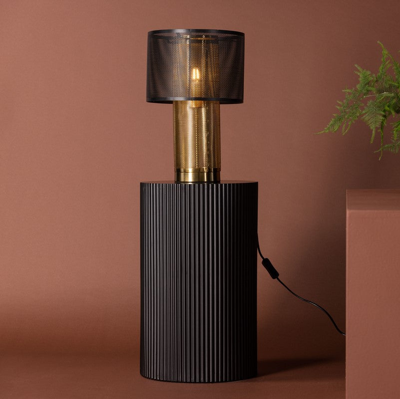 Produktbillede af Lisborn- Bordlampe i sort og guld metal på tilbud i høj kvalitet