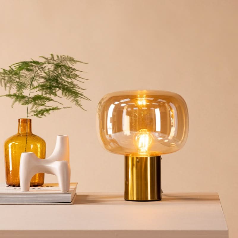 Pau-Bordlampe i guldfarvet glas på udsalg! Billigt tilbud på 3-nordic. Køb online nu! Hurtig levering, 1-2 hverdage. Spar op til 52%.