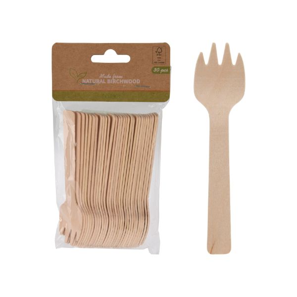 Produktbillede af Gaffel Birketræ 30 Stk F1 Klimatossen på tilbud – premium kvalitet og detaljer