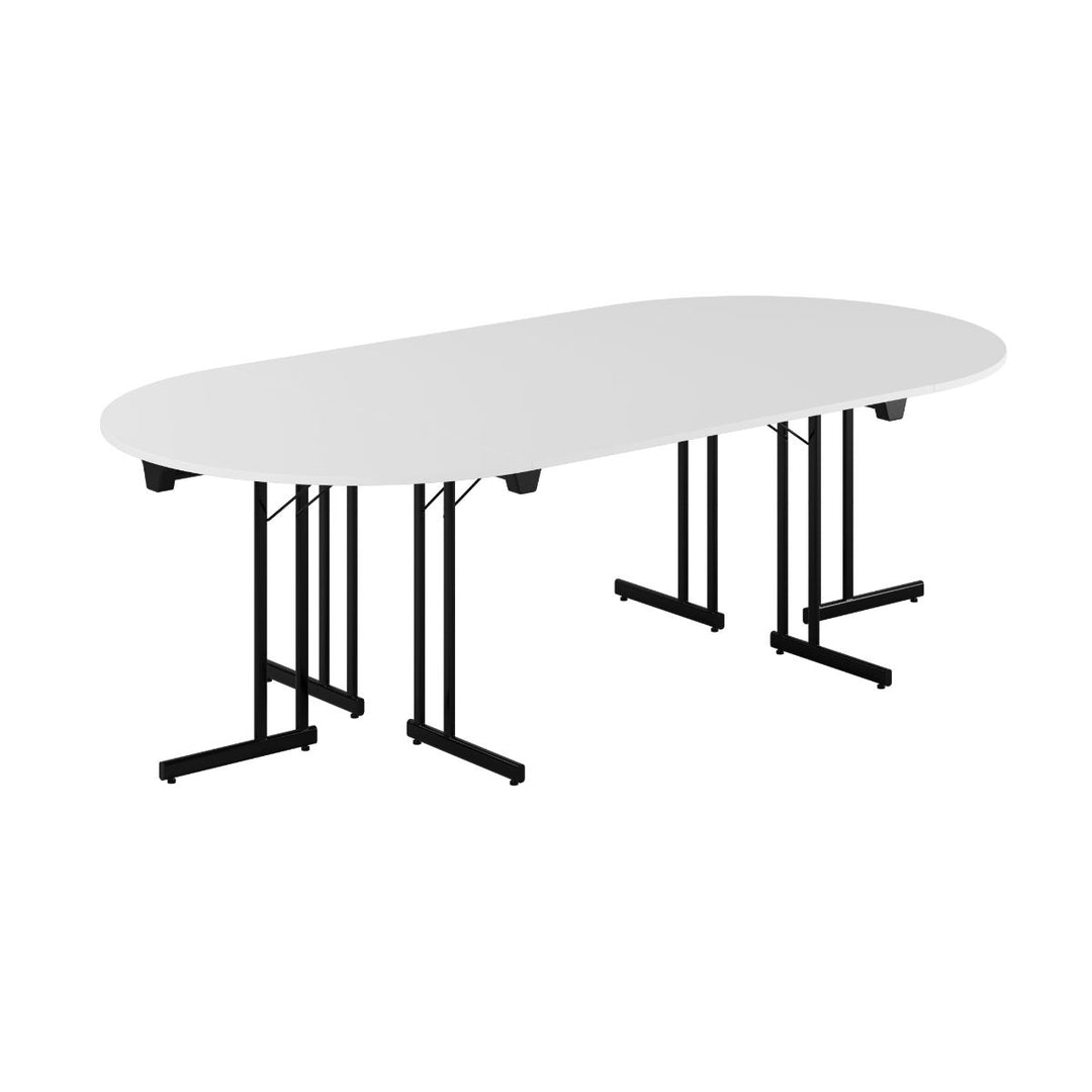 Produktbillede af Konferencebord 240x120cm Sammenklappeligt bord Hvid-sort på tilbud