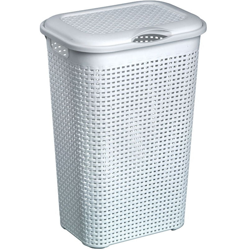 Produktbillede af Rattan Vasketøjskurv Hvid Plast1 på tilbud i premium kvalitet