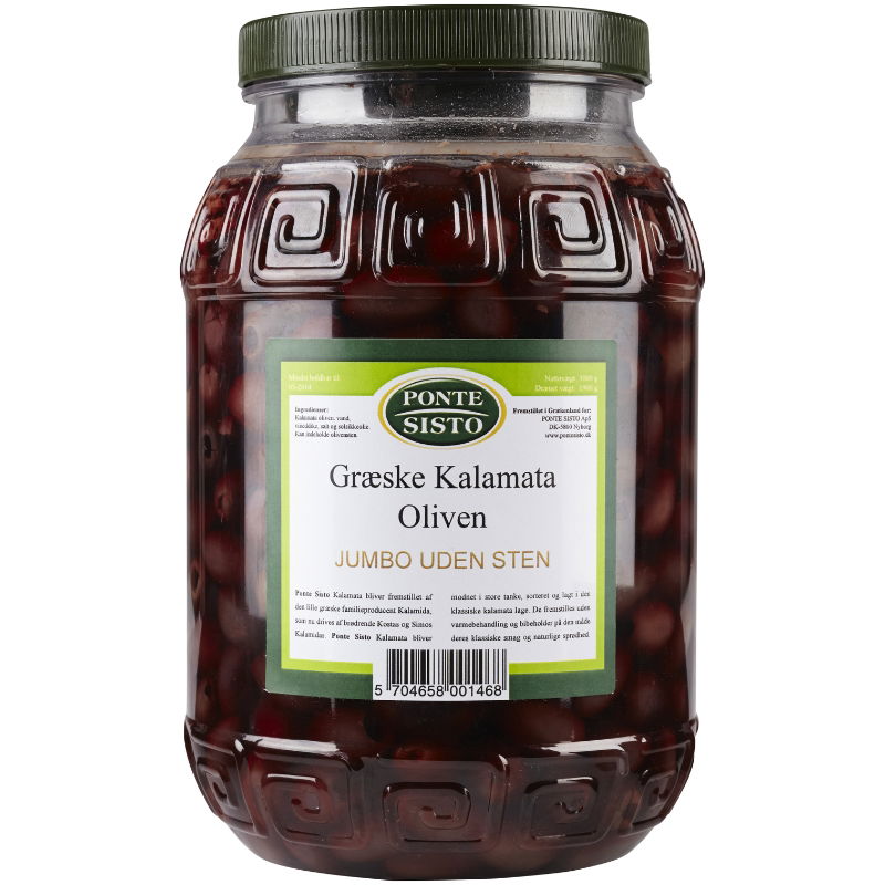 Produktbillede af Oliven Kalamata U/sten Jumbo 1,9 Kg på tilbud – premium kvalitet og detaljer
