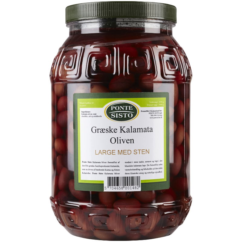 Produktbillede af Oliven Kalamata M/sten Large 2 Kg på tilbud – premium kvalitet og detaljer