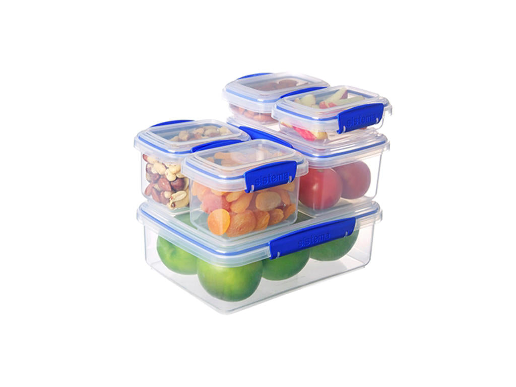 Produktbillede af Sistema Rectangular 6Pack 2x200ml + 2x400ml + 1x1L + 1x2L i premium kvalitet